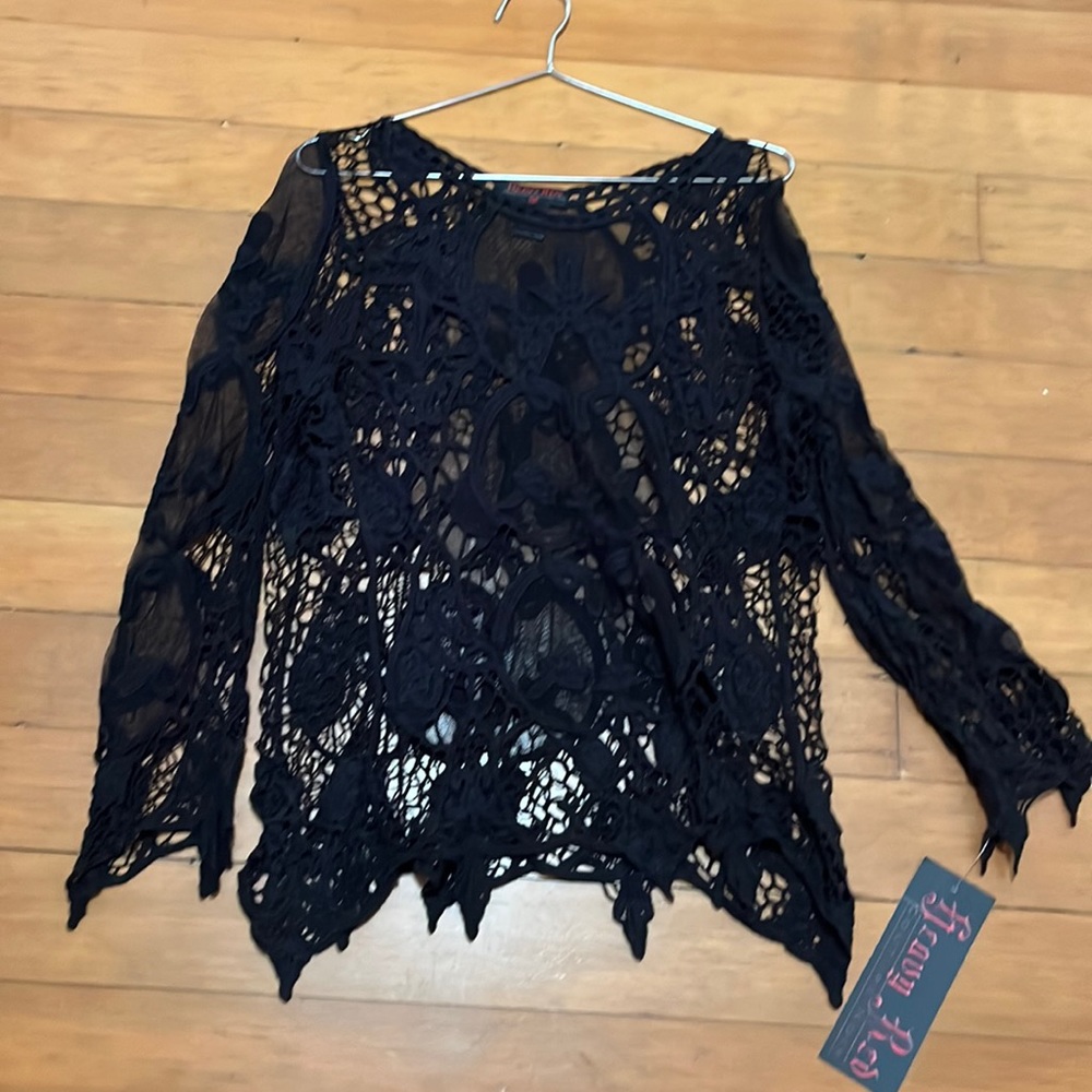 Heavy Red Gothic Lace Top NWT